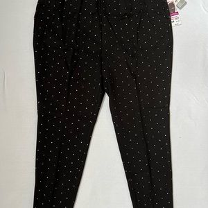 Peter Nygard luxe slims legging, plus size 3X / 24-26, black with silver dots